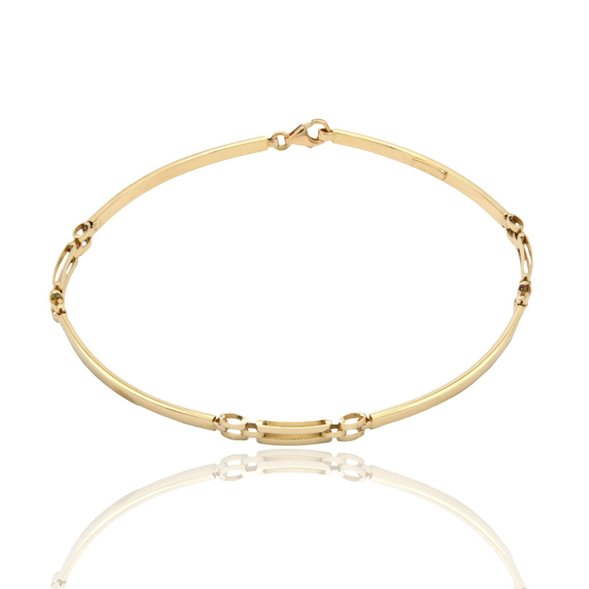 Bracciali Oro Giallo Oro 18 carati Targhe Sottili Solo Oro cm. 19,5