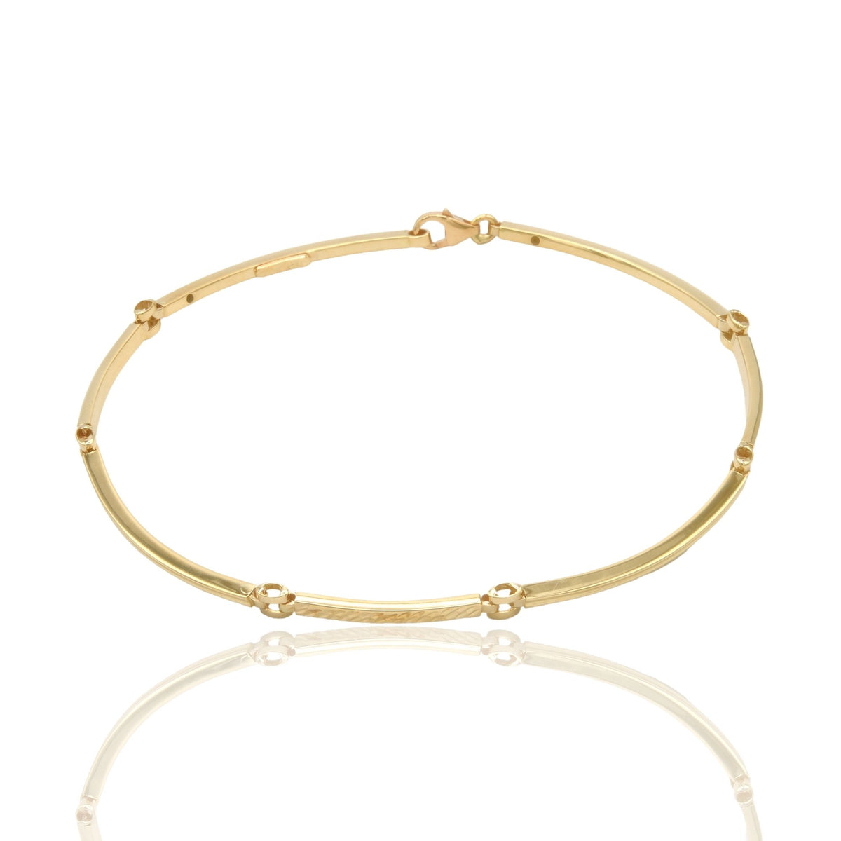 Bracciali Oro Giallo Oro 18 carati Targhe Sottili Solo Oro cm. 19,5