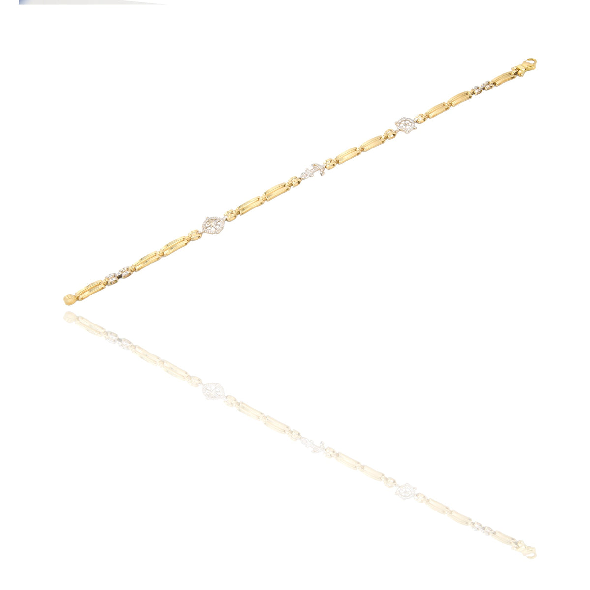 Bracciali Oro Giallo Oro Bianco Oro 18 carati Maglie alternate a ancora, timone e rosa dei venti Solo Oro spessore maglia 3,5mm lunghezza 20cm