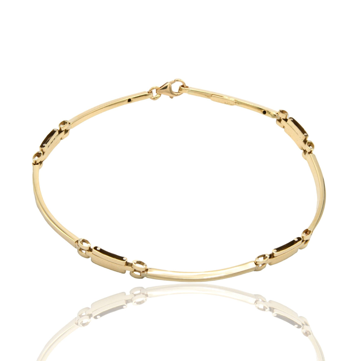Bracciali Oro Giallo Oro 18 carati Targhe Sottili Solo Oro cm. 19,5