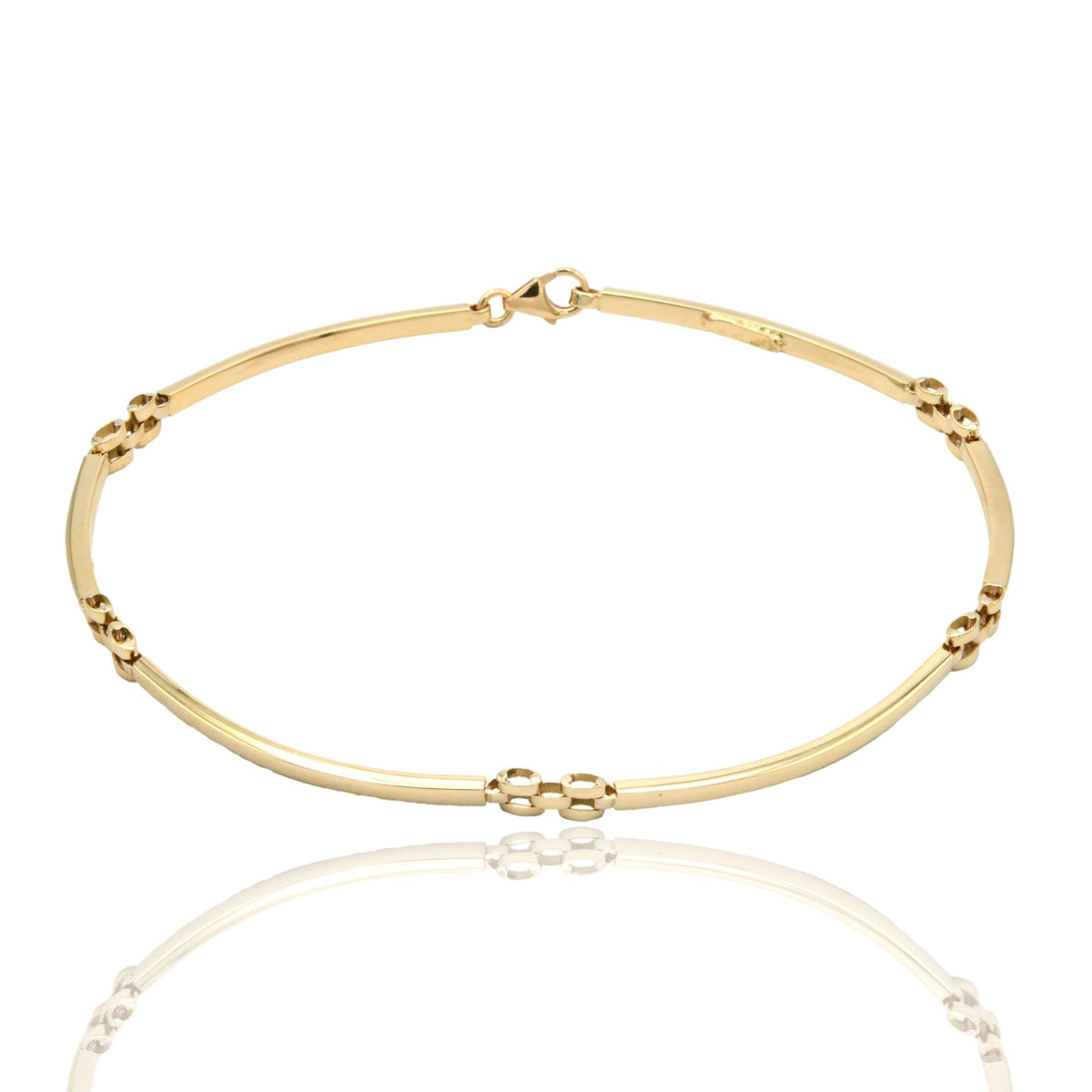 Bracciali Oro Giallo Oro 18 carati Targhe Sottili Solo Oro cm. 19,5