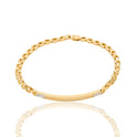 Bracciale Oro Giallo Oro Bianco Oro 18 carati Targhe Alternate E Maglie Solo Oro