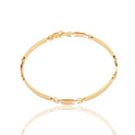 Bracciale Oro Giallo Oro Bianco Oro 18 carati Targhe Alternate Solo Oro