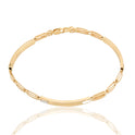 Bracciale Oro Giallo Oro Bianco Oro 18 carati Targhe Alternate E Maglie Solo Oro