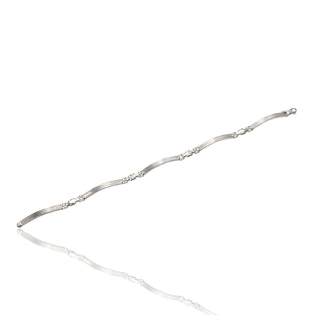 Bracciale Oro Bianco Oro 18 carati Targhe E Maglie Solo Oro cm. 20,5