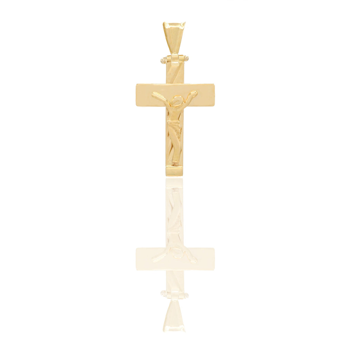 Ciondoli Oro Giallo Oro 18 carati Croce con Cristo stilizzato Solo oro 3,3 cm X 1,8cm