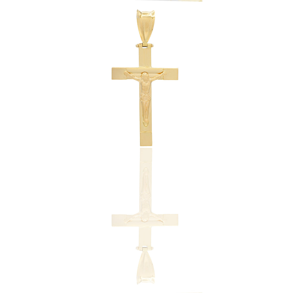 Ciondoli Oro Giallo Oro 18 carati Croce con Cristo rigata Solo oro 5,5 cm x 2,5cm