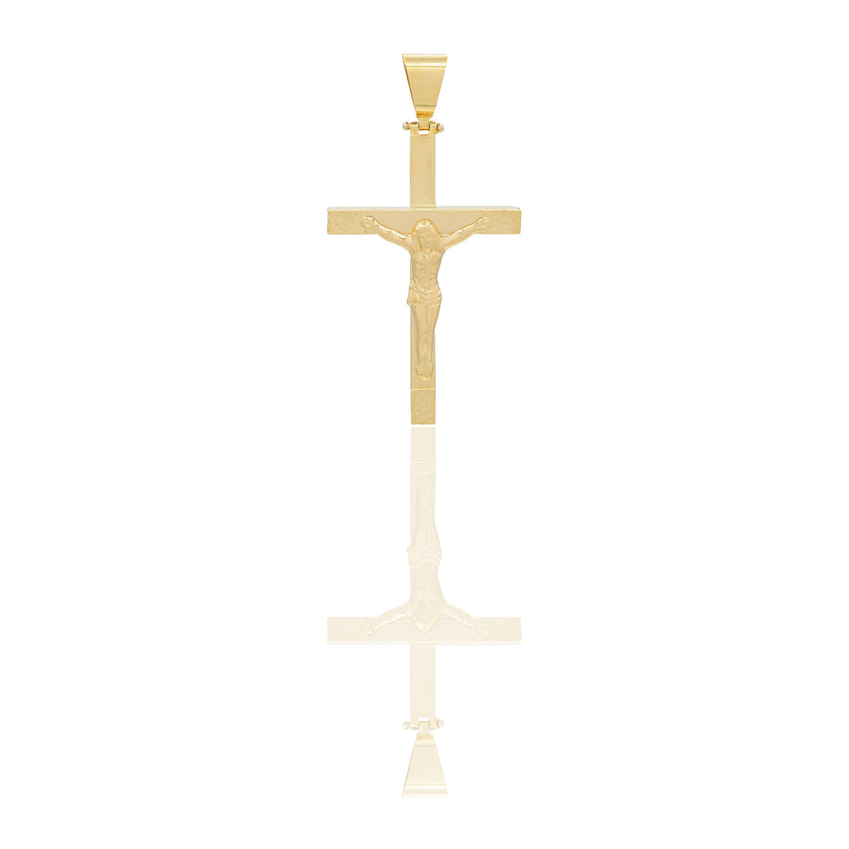 Ciondoli Oro Giallo Oro 18 carati Croce con Cristo diamantata Solo oro 5,5 cm x 3cm