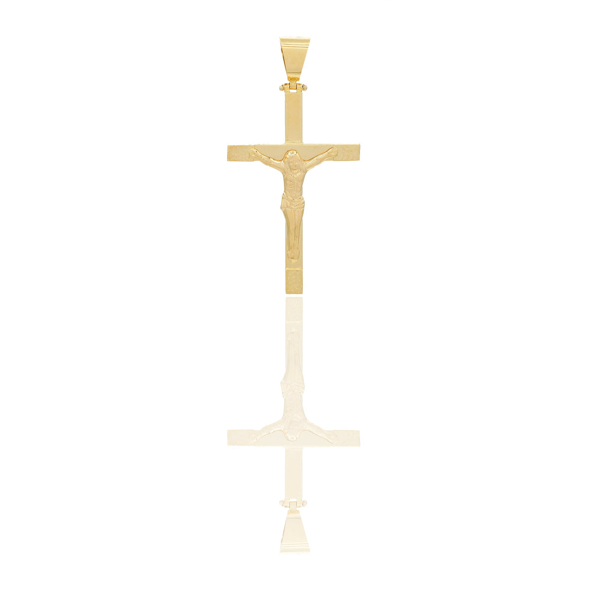 Ciondoli Oro Giallo Oro 18 carati Croce con Cristo diamantata Solo oro 5,3 cm x 3cm