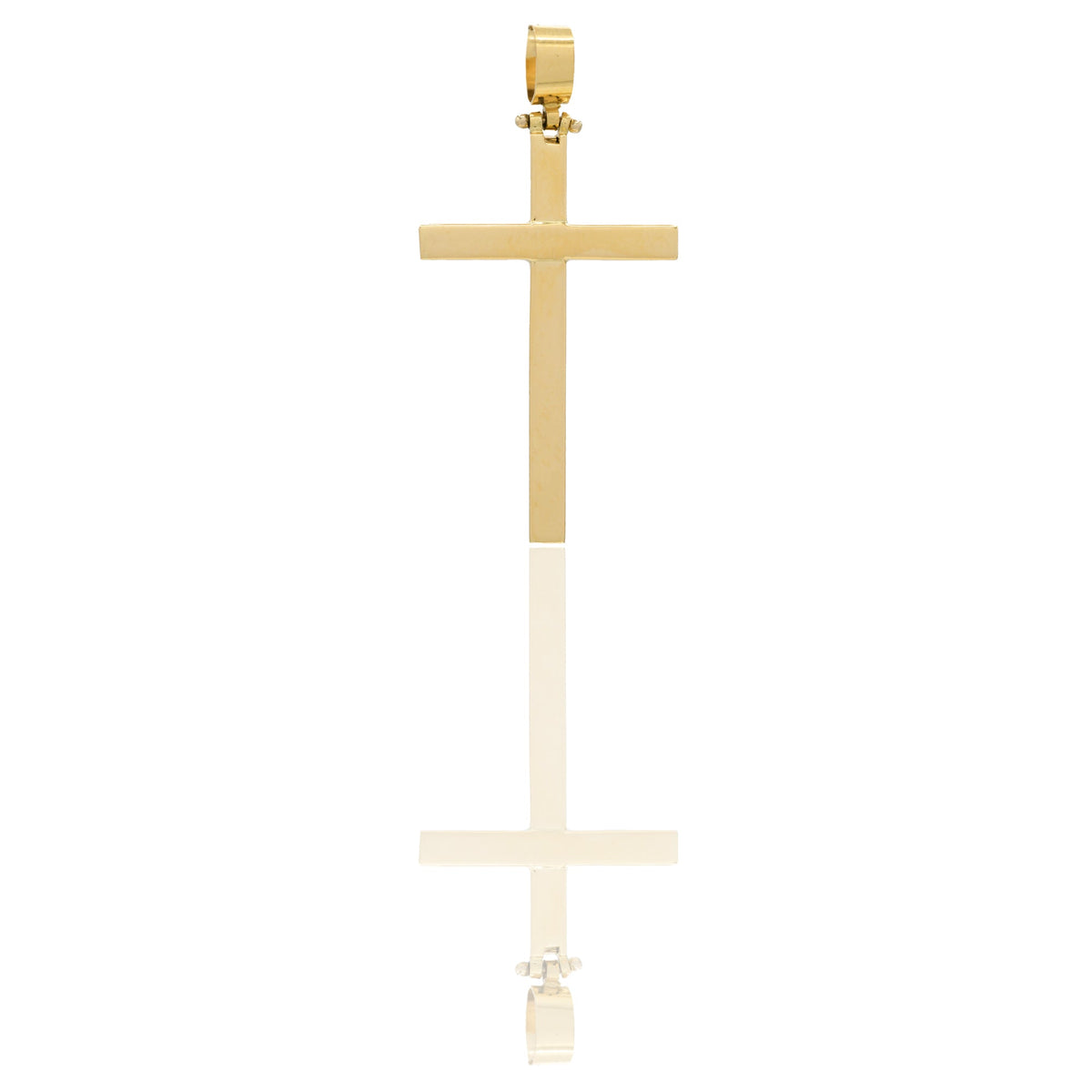 Ciondoli Oro Giallo Oro 18 carati Croce lucida Solo oro 4cm x 2 cm