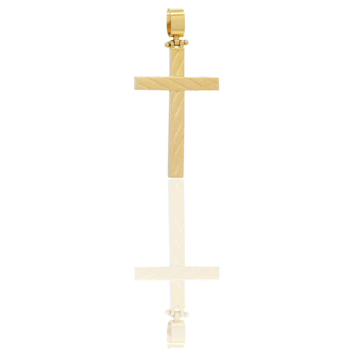 Ciondoli Oro Giallo Oro 18 carati Croce con Cristo rigata Solo oro 3,6cm x 1,9cm