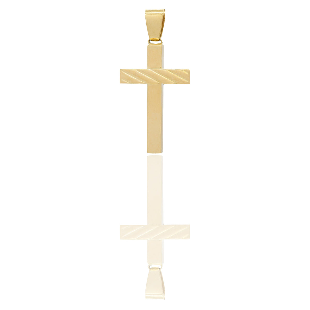 Ciondoli Oro Giallo Oro 18 carati Croce con Cristo rigata Solo oro 3,7cm x 1,9cm