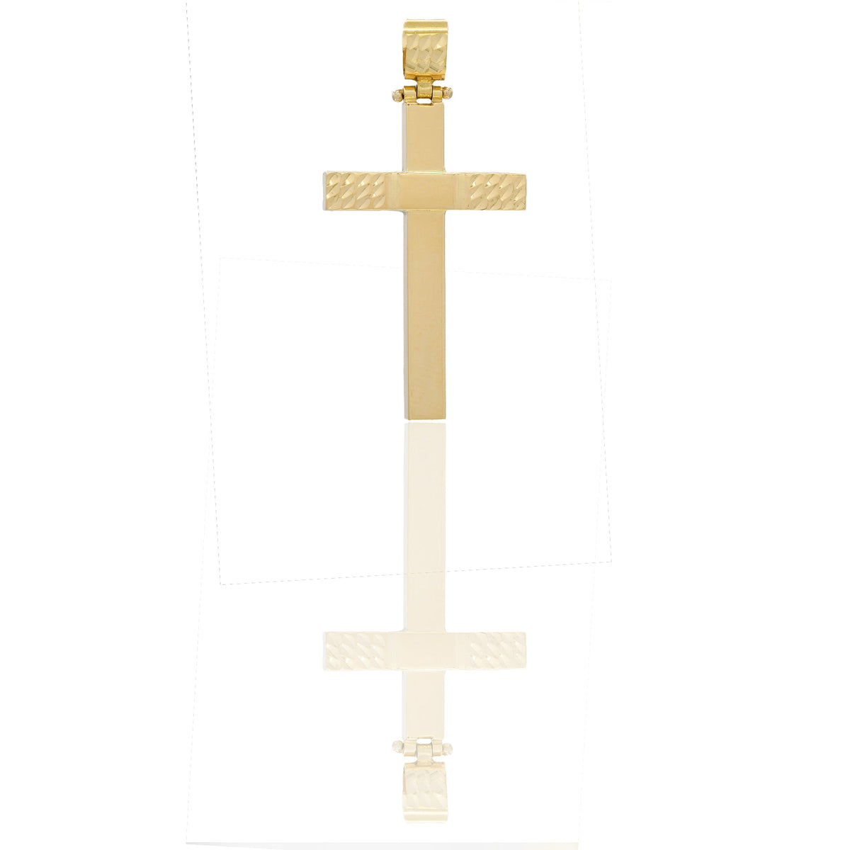 Ciondoli Oro Giallo Oro 18 carati Croce con Cristo diamantata Solo oro 4cm x 2 cm