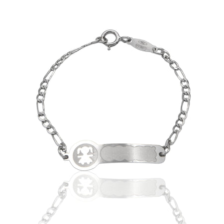 Bracciale Oro Bianco Oro 18 carati Baby Targa Bimba Solo Oro cm. 13,5