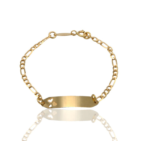 Bracciale Oro Giallo Oro 18 carati Baby Targa Ciori Solo Oro cm. 13,5