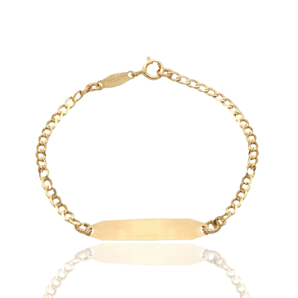 Bracciale Oro Giallo Oro 18 carati Baby Targa Groumette Solo Oro cm. 13,5
