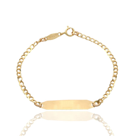 Bracciale Oro Giallo Oro 18 carati Baby Targa Groumette Solo Oro cm. 13,5