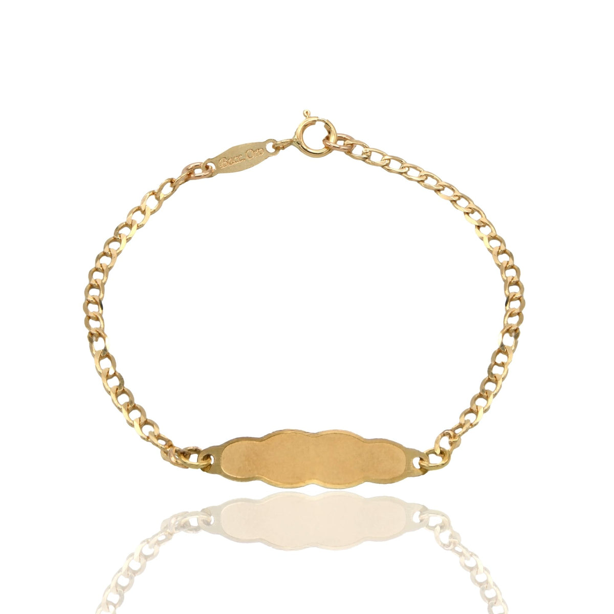 Bracciale Oro Giallo Oro 18 carati Baby Targa Nuvole Solo Oro