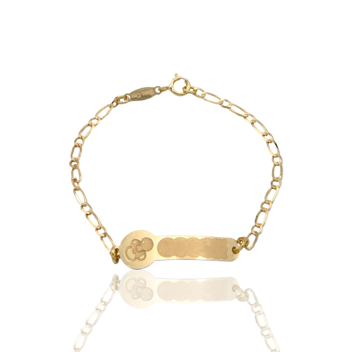 Bracciale Oro Giallo Oro 18 carati  Baby Targa Ciuccio Solo Oro cm. 13