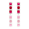 Orecchini Oro Bianco Oro 18 carati Cerchietto Trilogy Zirconi Bianchi, Zirconi Rossi 