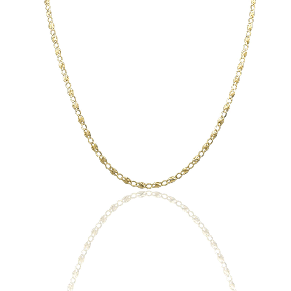 Collana Oro Giallo Oro 18 carati Catena Piatta Solo Oro cm.50