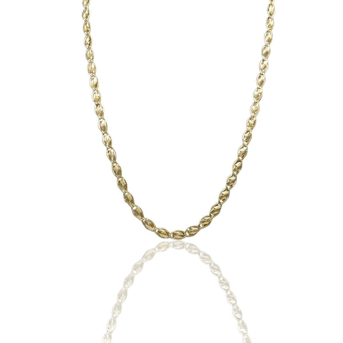 Collana Oro Giallo Oro 18 carati Catena Piatta Solo Oro cm.50