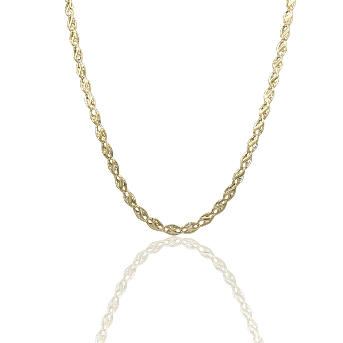Collana Oro Giallo Oro 18 carati Catena Piatta Solo Oro cm.50