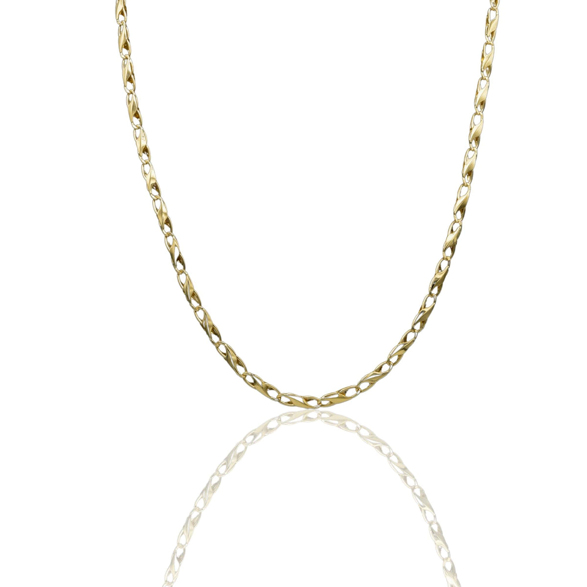 Collana Oro Giallo Oro 18 carati Catena Piatta Solo Oro cm.50