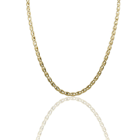 Collana Oro Giallo Oro 18 carati Catena Piatta Solo Oro cm.50