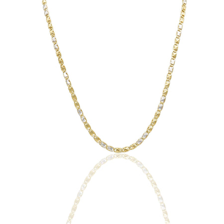 Collana Oro Giallo Oro Bianco Oro 18 carati Catena Piatta Solo Oro