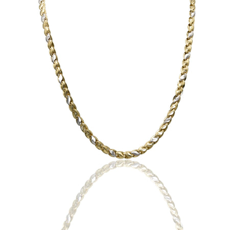 Collana Oro Giallo Oro Bianco Oro 18 carati Catena Piatta Solo Oro