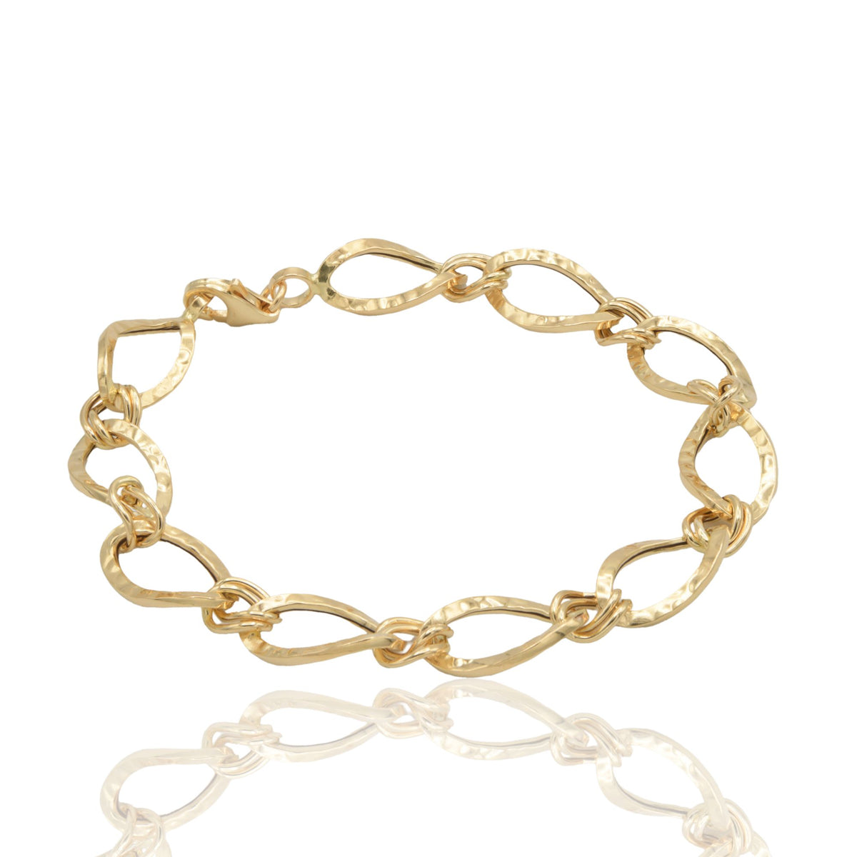 Bracciale Oro Giallo Oro 18 carati Catena Ovali Solo Oro