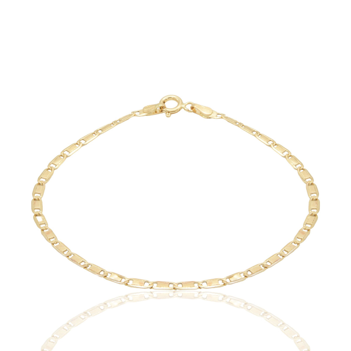 Bracciale Oro Giallo Oro 18 carati Catena Piatta Solo Oro cm. 19