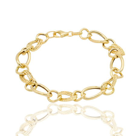 Bracciale Oro Giallo Oro 18 carati Catena Piatta Solo Oro