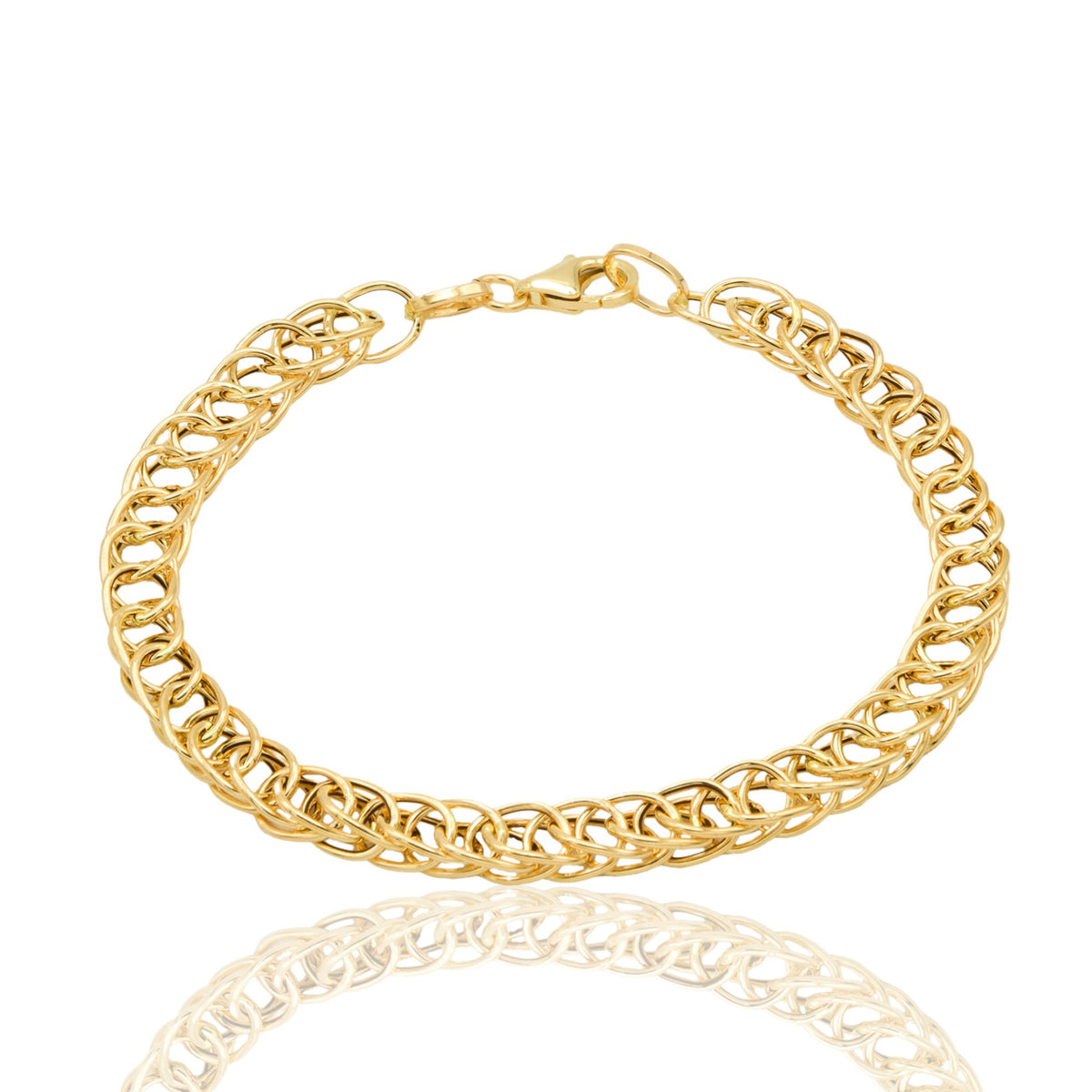 Bracciale Oro Giallo Oro 18 carati Catena Intrecciata Solo Oro cm. 19,5