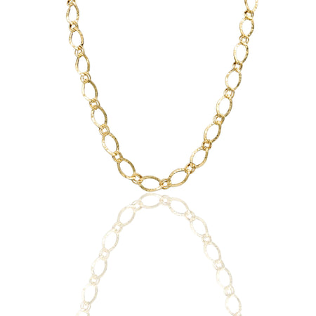 Collana Oro Giallo Oro 18 carati Catena Con Ovali Solo Oro