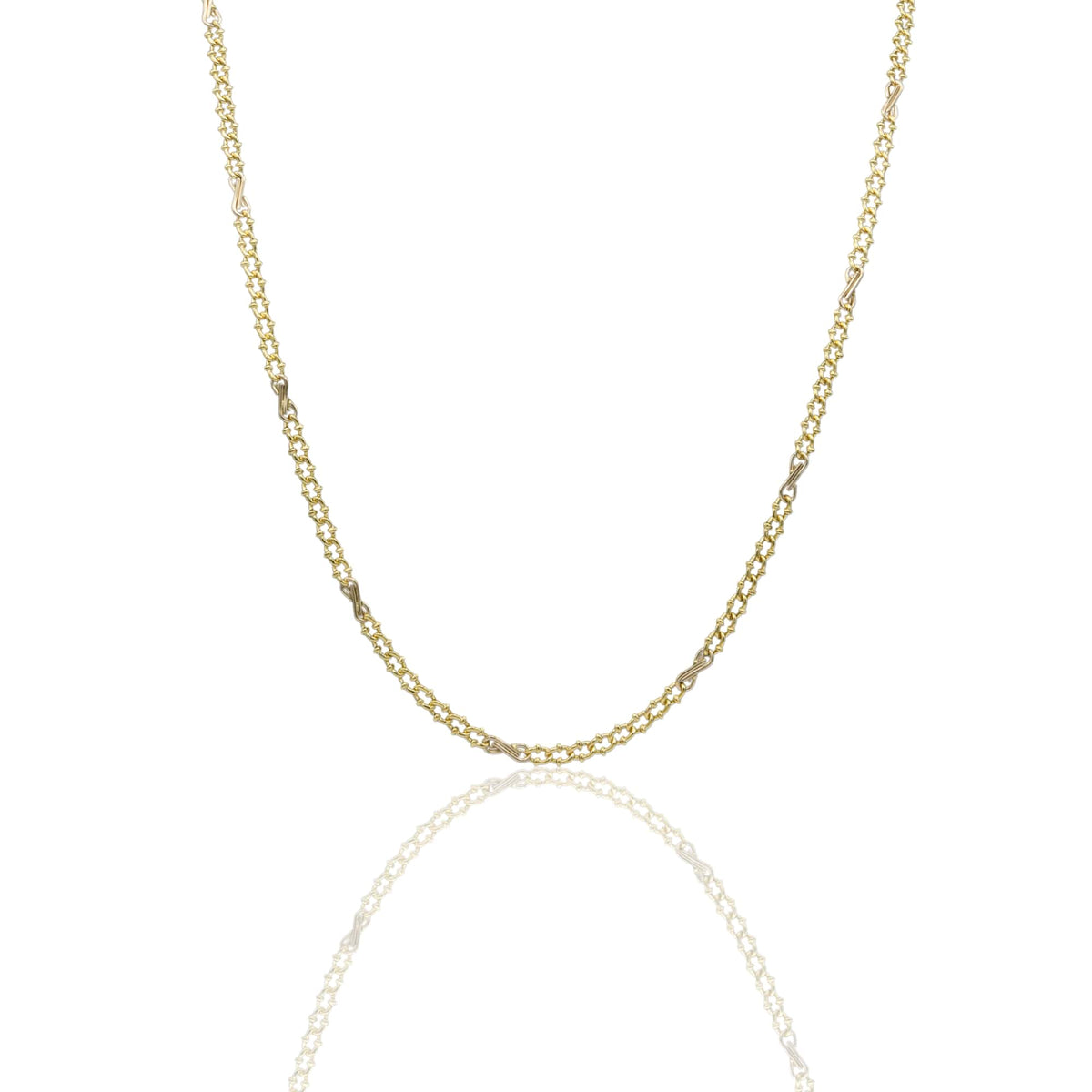 Collana Oro Giallo Oro 18 carati Catena Piatta Solo Oro cm.60