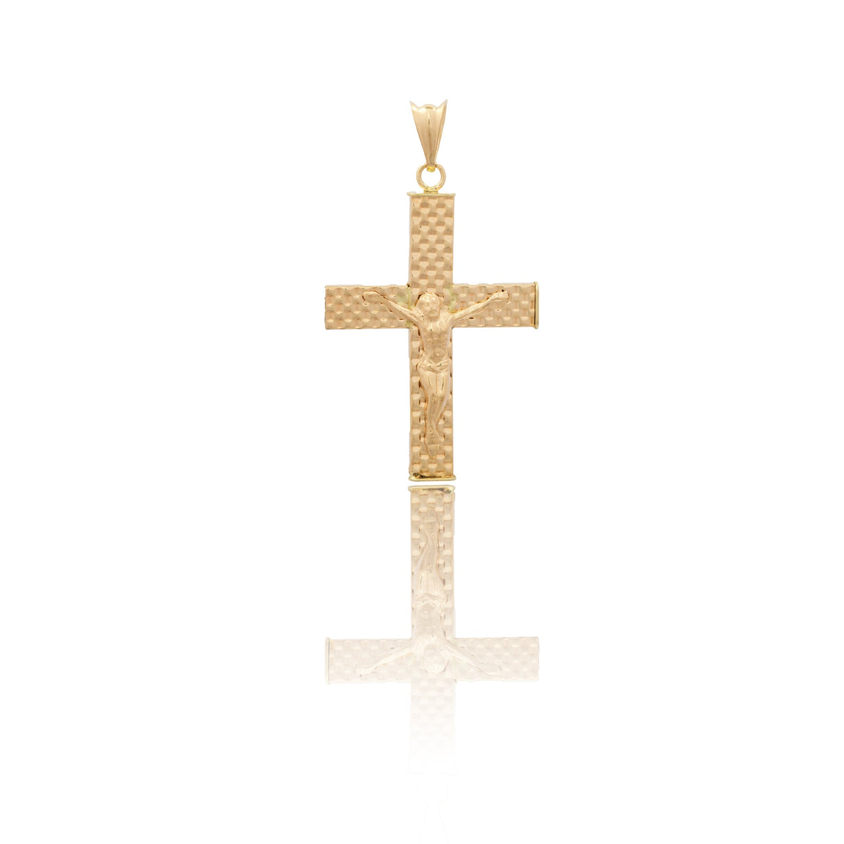 Ciondolo Oro Giallo Oro 18 carati Croce Con Cristo Solo Oro