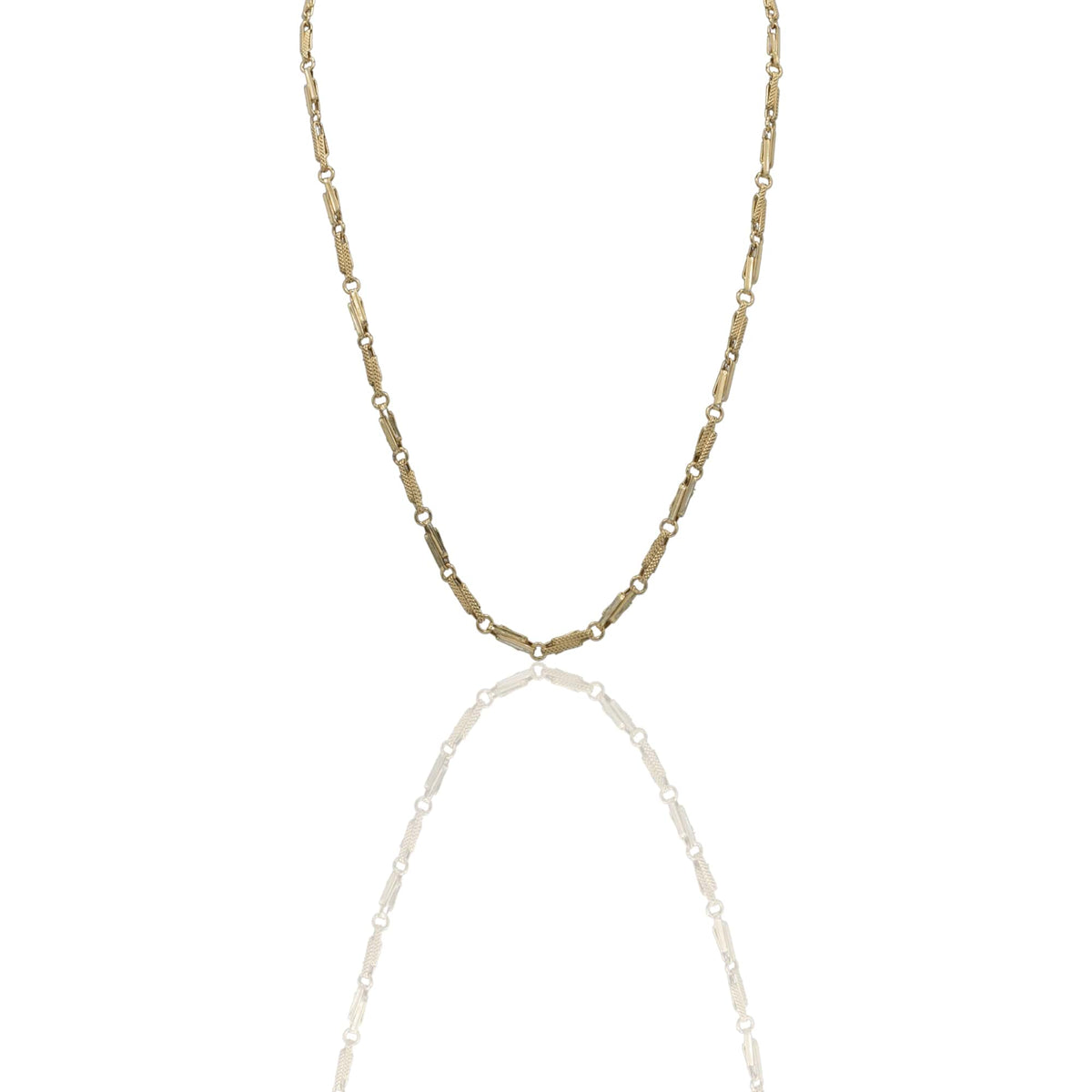 Collana Oro Giallo Oro 18 carati Catena Piatta con greca Solo Oro