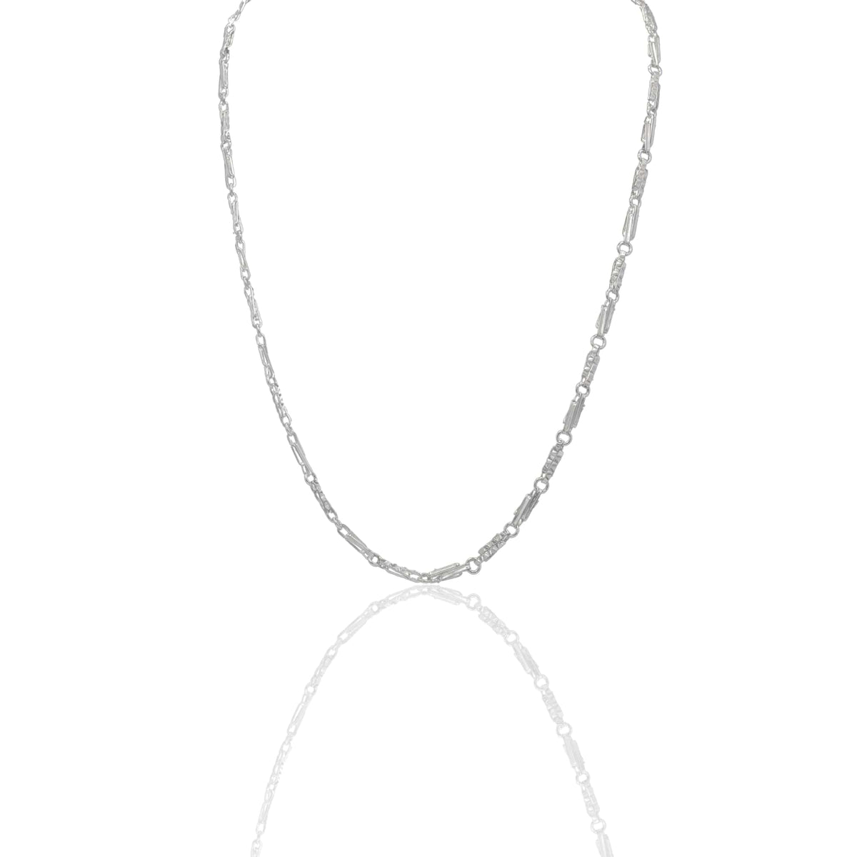 Collana Oro Bianco Oro 18 carati Catena Piatta Solo Oro