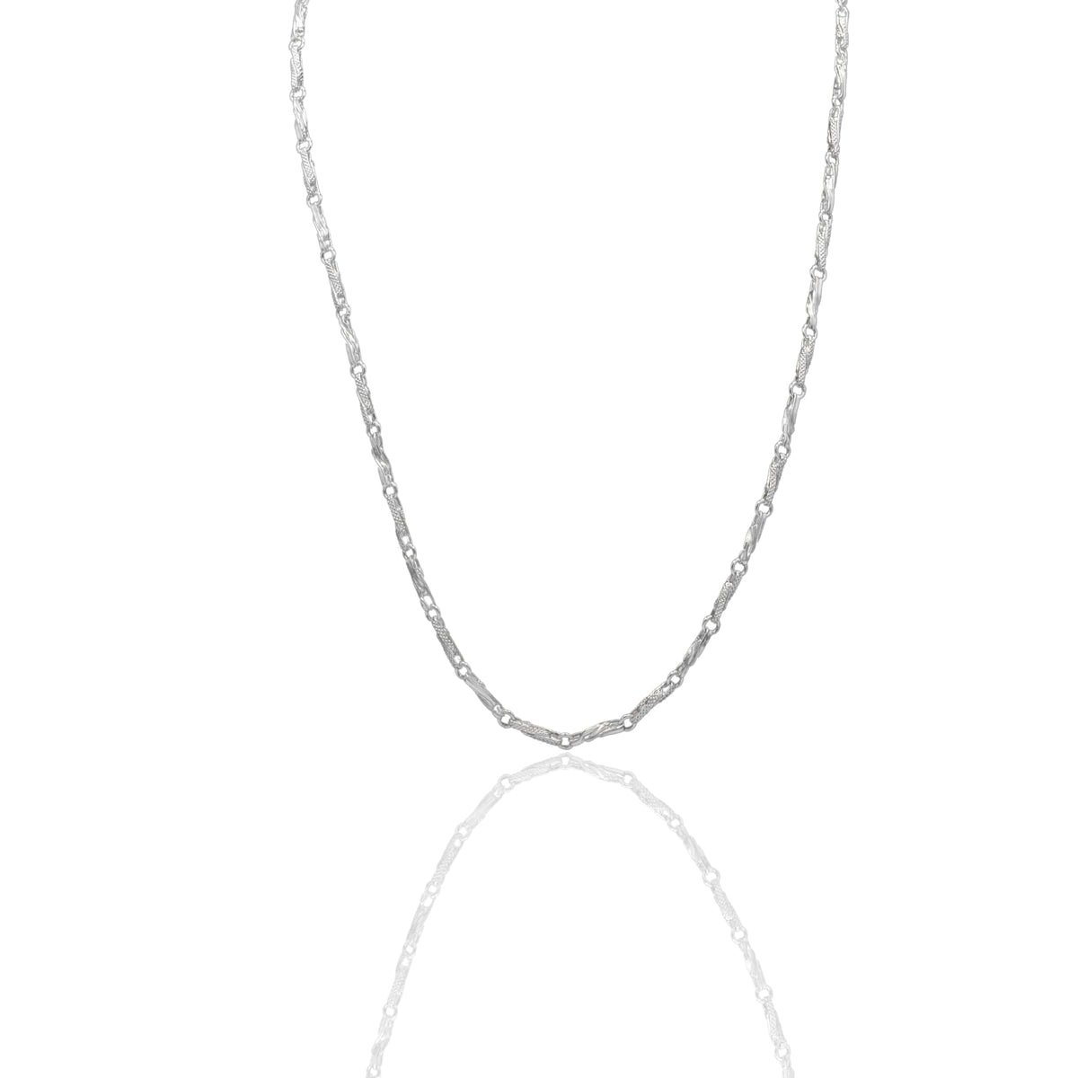 Collana Oro Bianco Oro 18 carati Catena Piatta Solo Oro