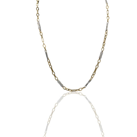 Collana Oro Giallo Oro Bianco Oro 18 carati Girocollo catena rolò e greca Solo Oro
