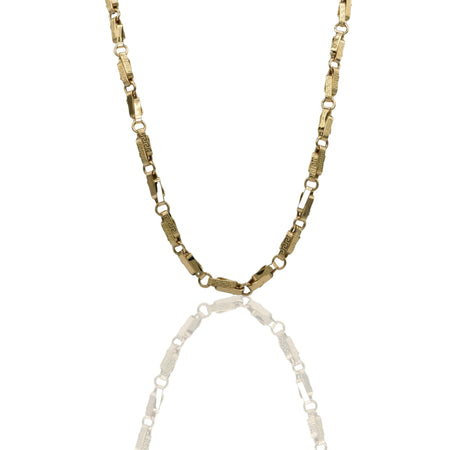 Collana Oro Giallo Oro 18 carati Girocollo maglie alternate e greca Solo Oro