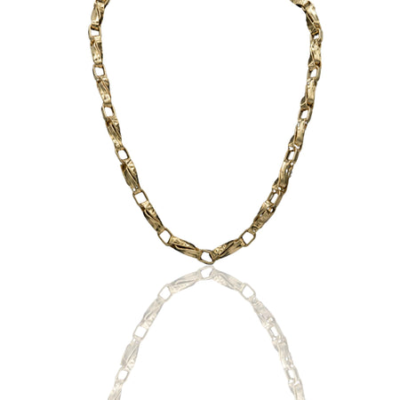 Collana Oro Giallo Oro 18 carati Girocollo Intrecciato Rigato Solo Oro