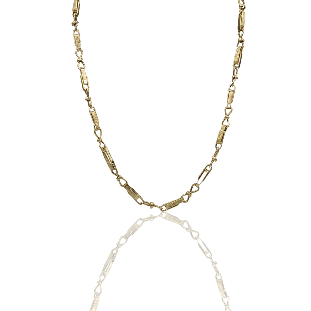 Collana Oro Giallo Oro 18 carati Girocollo Fiocchi e Greca  Solo Oro
