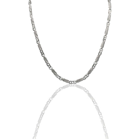 Collana Oro Bianco Oro 18 carati Girocollo catena schiacciata   Solo Oro