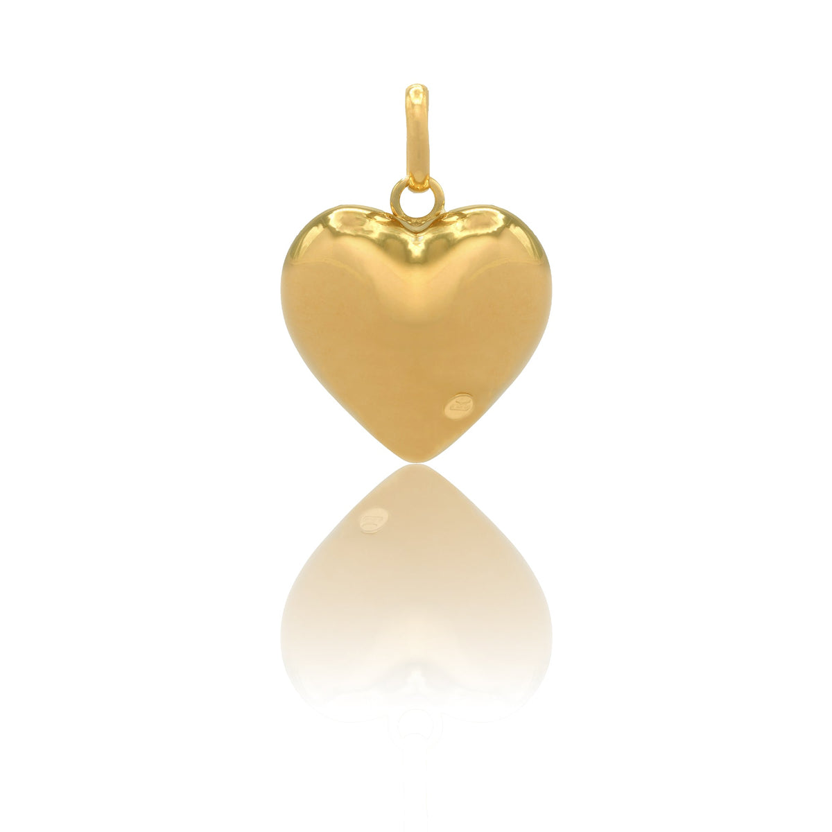 Ciondolo Oro Giallo Oro 18 carati Cuore elettroformato Solo Oro MIS.2 lunghezza cm. 3,5 larghezza cm.2,5 spessore 13,3 mm
