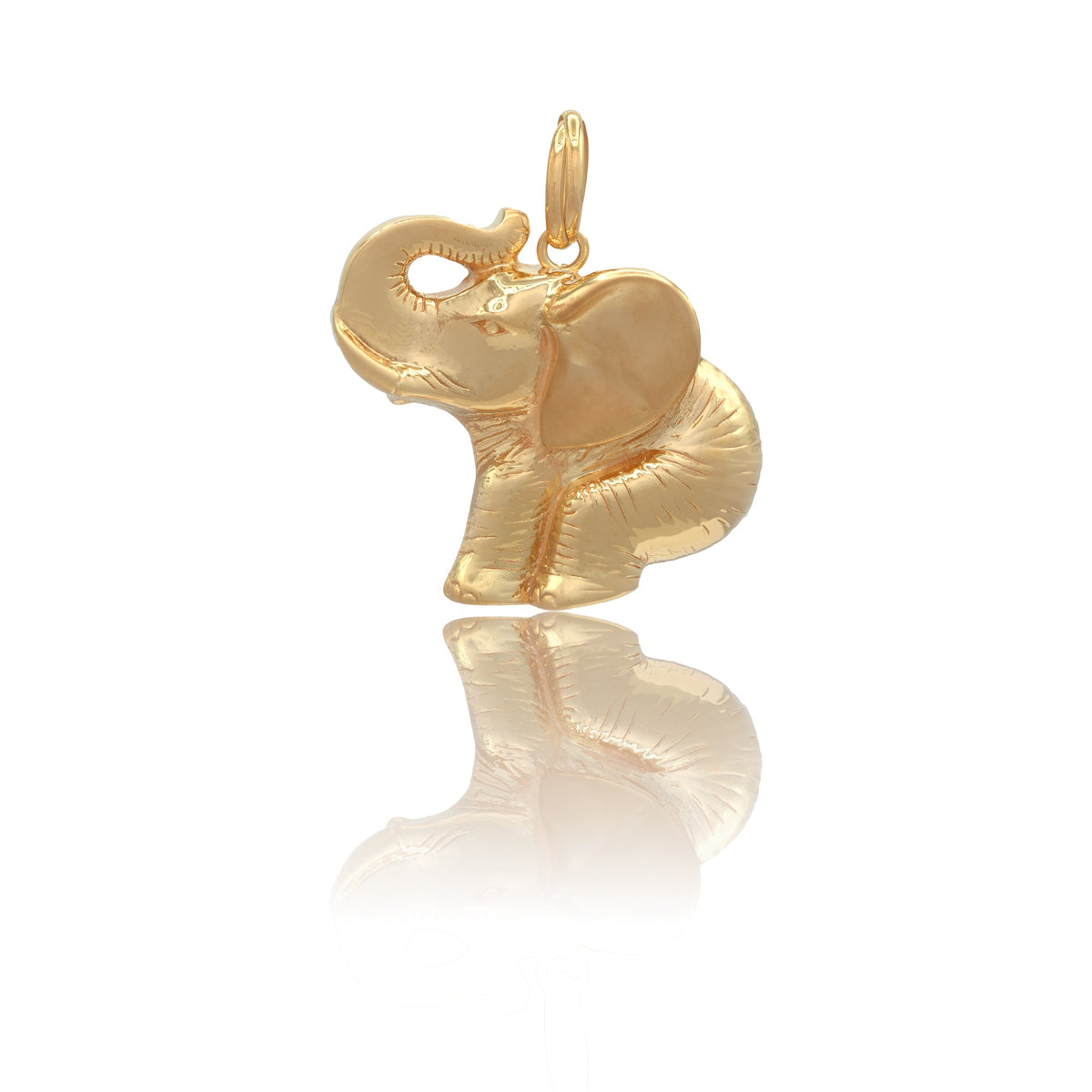 Ciondolo Oro Giallo Oro 18 carati Elefante elettroformato Solo Oro MIS.4