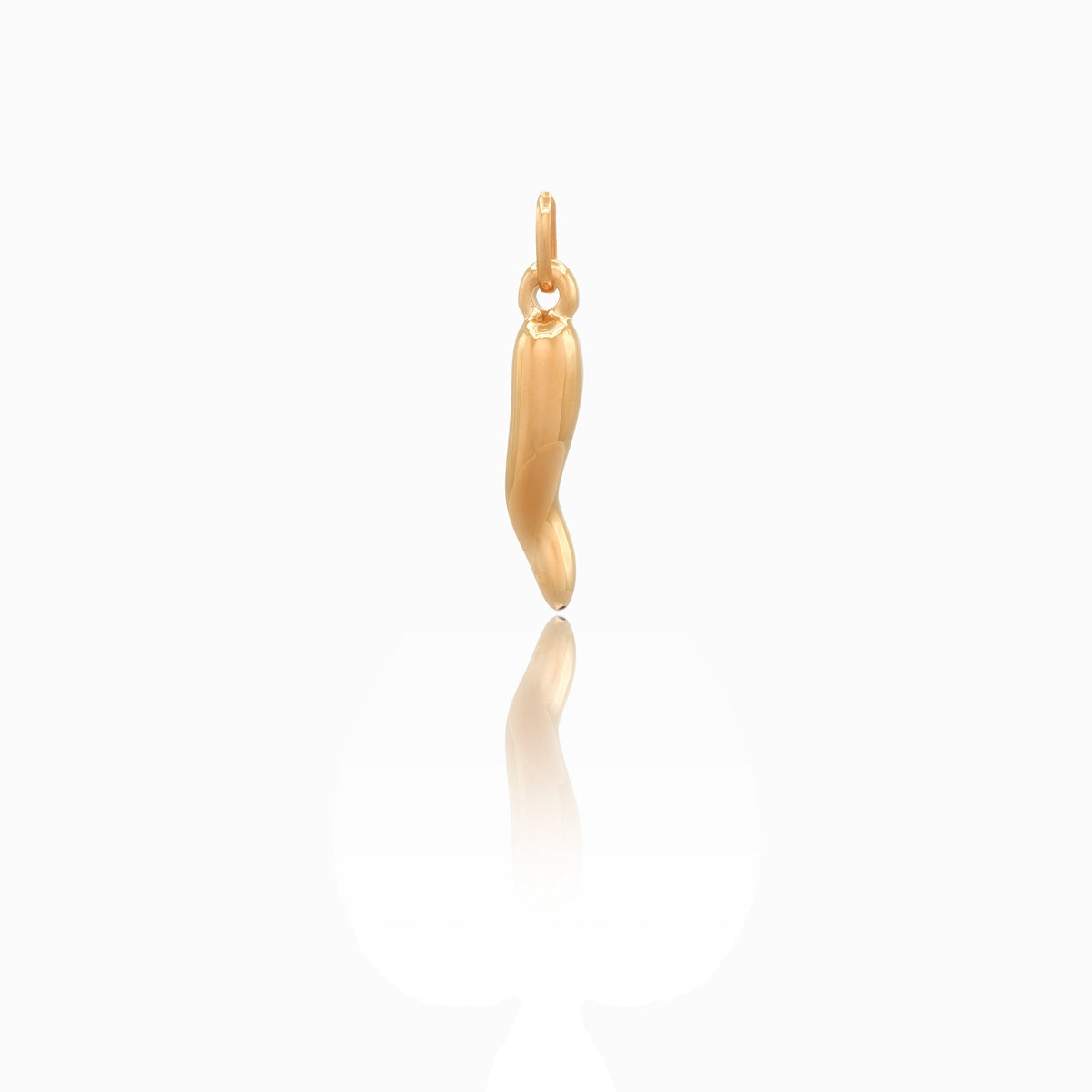Ciondolo Oro Giallo Oro 18 carati Corno Elettroformato Solo Oro lunghezza cm. 3,5 larghezza cm. 0,6 spessore 5,7 mm