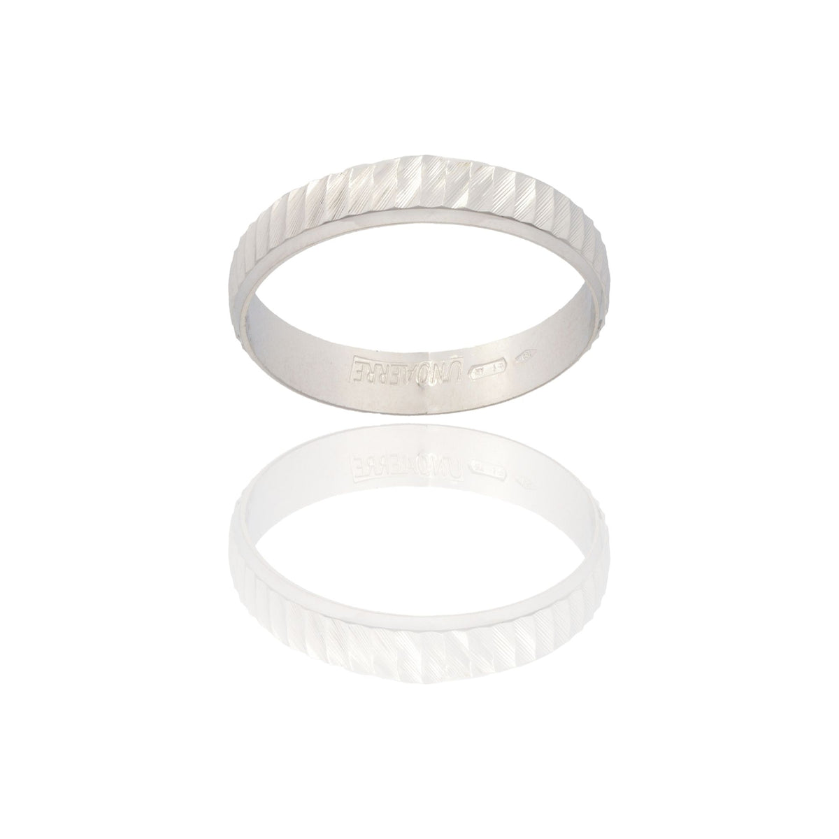 Anello Oro Bianco Oro 18 carati CAMELIA Solo Oro MIS. DALL' 8 AL 30